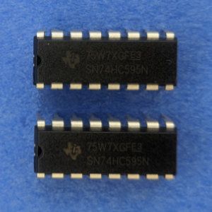Photo of two 74595 shift registers.