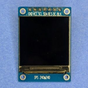 Photo of a 240-by-240 pixel color LCD display.