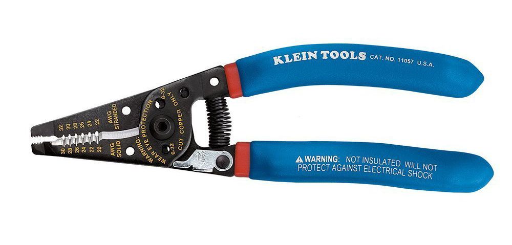 Photo of a pair of wire stripping/cutting pliers.