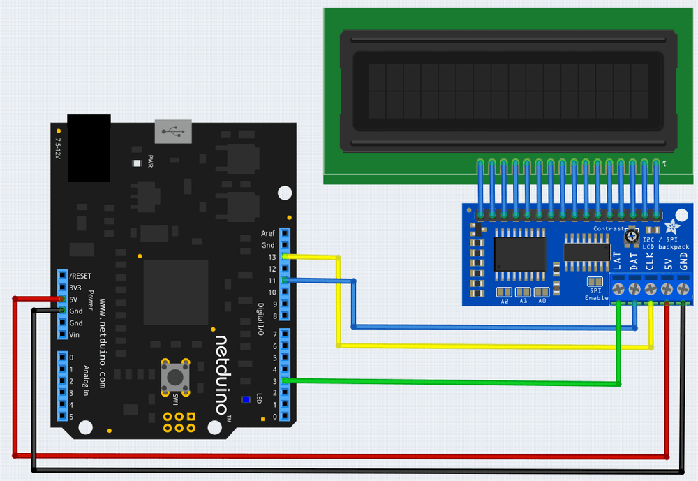 Netduino and LCD wiring